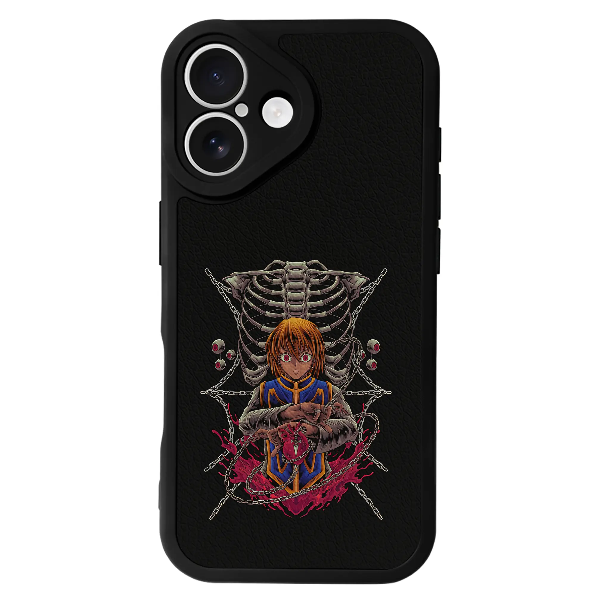 ハンター×ハンター グッズ クラピカ - IPhone 16シリーズ対応 ・ シリコンスマホケース ・ レザー調 ・ 高精度フィット ・ 耐衝撃 ・ ワイヤレス充電対応 ・ 精密カット